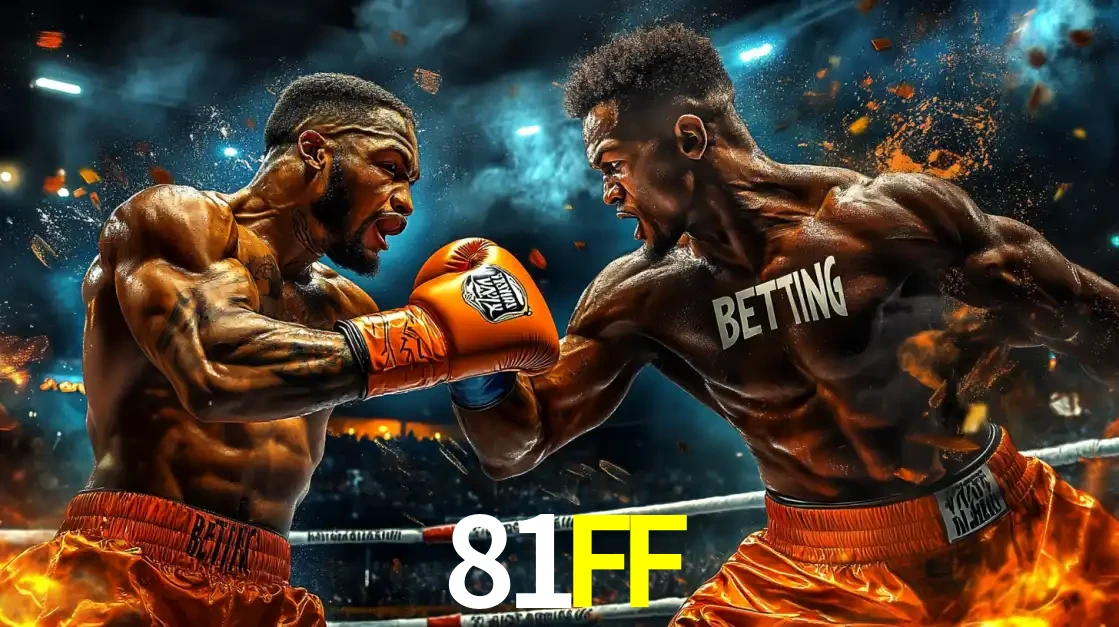 Dois boxeadores em uma luta intensa e explosiva, representando a adrenalina e as oportunidades de apostas em esportes de combate disponíveis na plataforma 81FF.